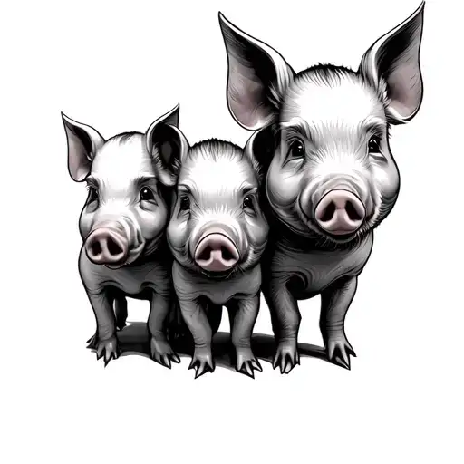 3 Little Pigs tattoo design idea