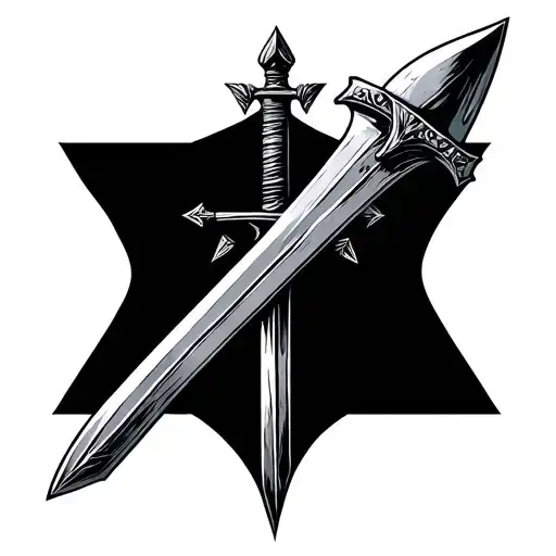Spurgeon sword and trowel with arrow tattoo design idea