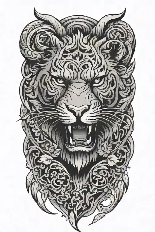 strength courage tattoo design idea