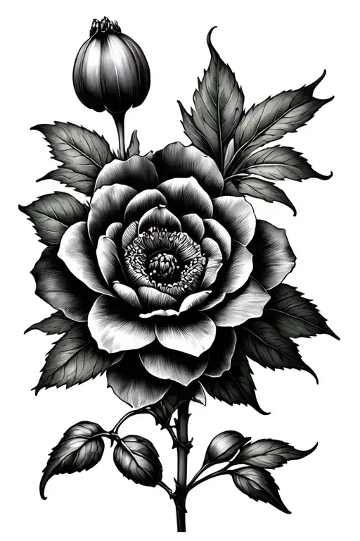 Hellebore tattoo design idea