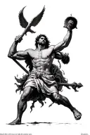 David vs Goliath Message with the bible verse and epic scene tattoo design idea