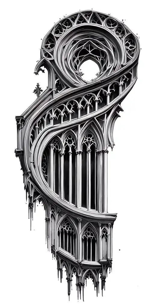 gothic cathedral  tattoo design idea