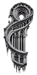 gothic cathedral  tattoo design idea