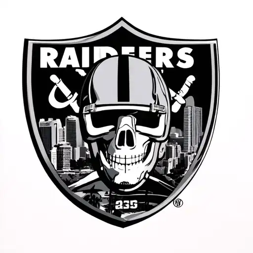 Raiders logo Los Angeles skyline tattoo design idea