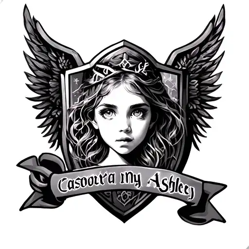 In memory of my daughter Kaylee and incorporating my daughters Cassandra and Ashley with protection symbols tattoo design idea