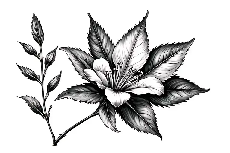 Belladone Plante Fleur Leaf Seed tattoo design idea