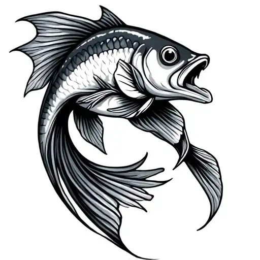 fish hook tattoo design idea