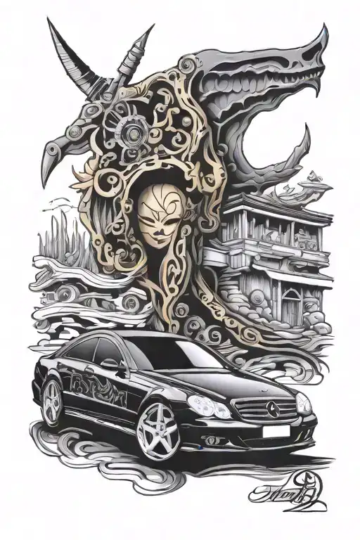 Mercedes- Benz CL500 W215 tattoo design idea