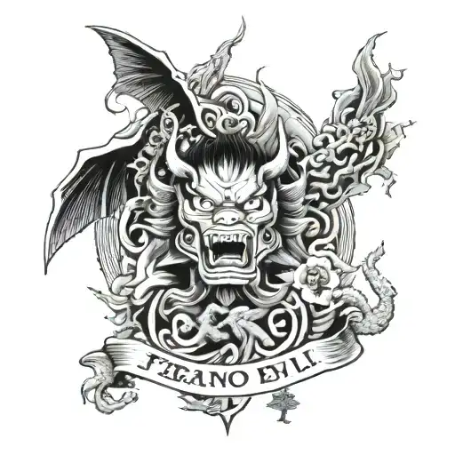 fear no evil quote tattoo design idea