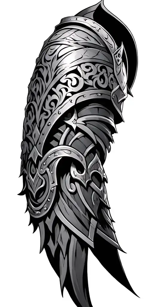 Viking tribal Armor tattoo design idea