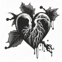 broken heart and blood dripping tattoo design idea