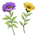 september birth flower and april death flower tattoo design idea