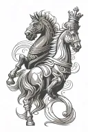 knight and king chess piece tattoo design idea