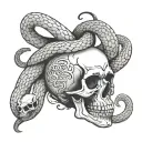 skull with snake with year 2007 tattoo design idea