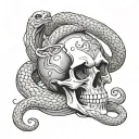 skull with snake with year 2007 tattoo design idea