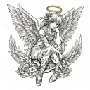 angel tattoo design idea