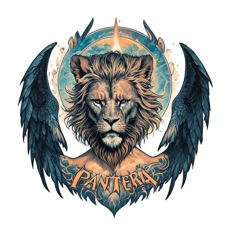 "I want a tattoo that covers the whole back, based on an exclusive concept called 'The Spirit of Pantera'. tattoo design idea