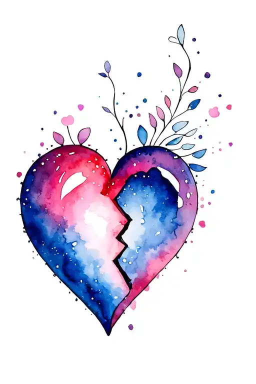 fine line, healing broken heart tattoo design idea