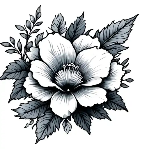 lotto flower neo traditional style tattoo design idea