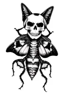Horror moth with a Cat Skull wearing tattoo design idea