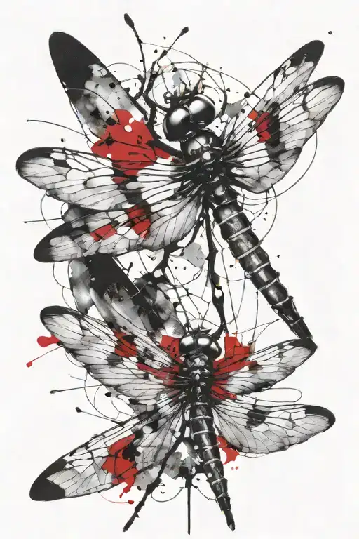 negative space dragonfly tattoo design idea