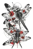 negative space dragonfly tattoo design idea