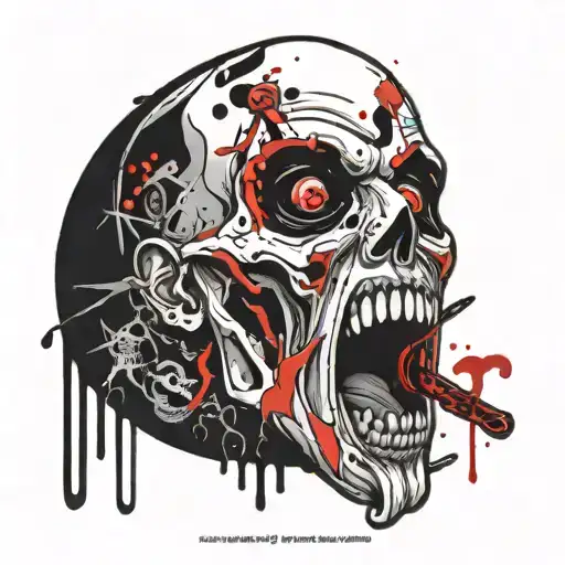 scream ghost face funko style tattoo featuring knife tattoo design idea