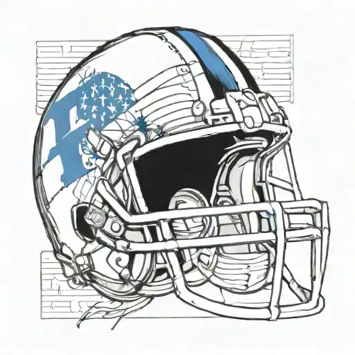 Combine a Tennessee Vols football helmet with a thin blue line representing law enforcement tattoo design idea