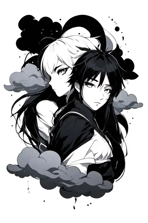 akatsuki clouds plus jinx clouds minimalist tattoo tattoo design idea