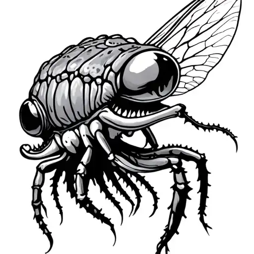 Venus fly trap with tongue coming out and his head tattoo design idea