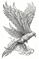phoenix bird flying tattoo design idea
