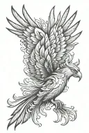phoenix bird flying tattoo design idea