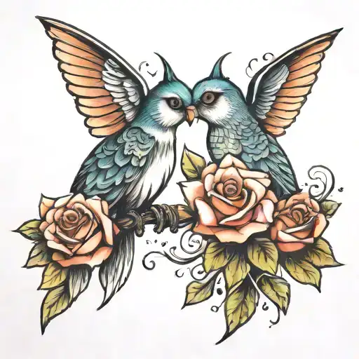 love at a distance tattoo design idea