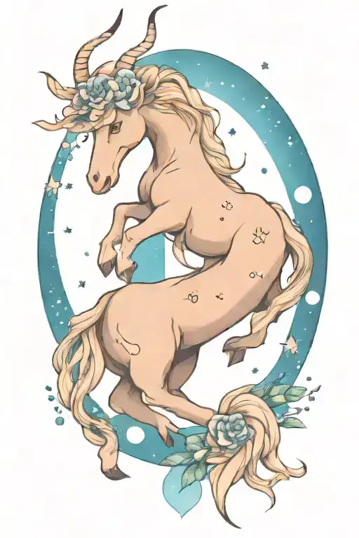 Capricorn constellation intertwined tattoo design idea