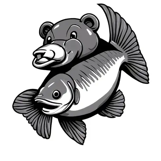 gummy bear style walleye tattoo tattoo design idea