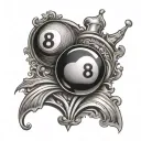 billiards 8 ball, playing cards, casino tattoo design idea