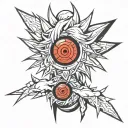 super saiyan sasuke sharingan eye tattoo design idea