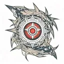 super saiyan sasuke sharingan eye tattoo design idea