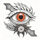 super saiyan sasuke sharingan eye tattoo design idea