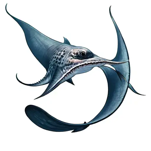 stingray swimming underwater tattoo design idea