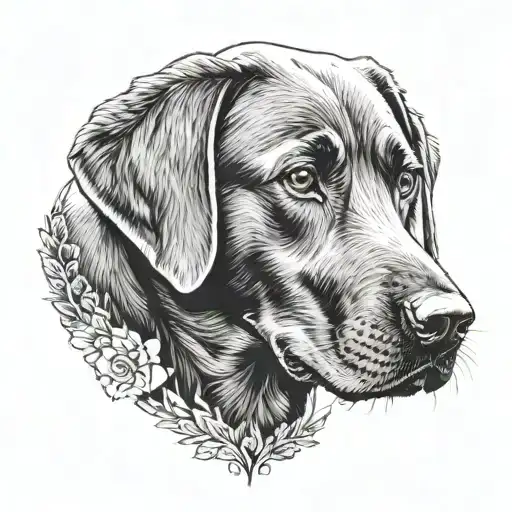 Labrador retriever tattoo design idea