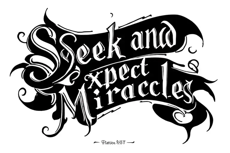 "Seek and Expect Miracles " scripture tattoo tattoo design idea