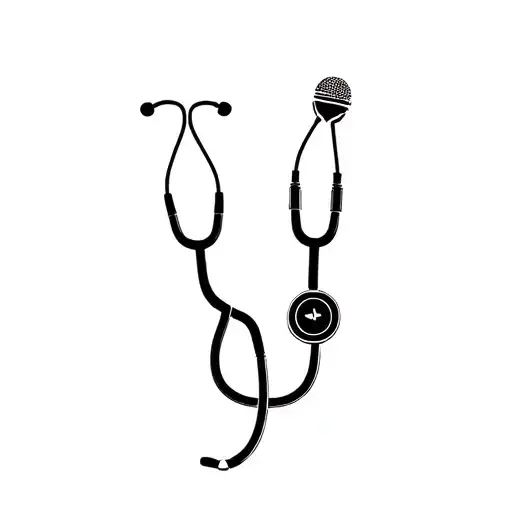 stethoscope and microphone  tattoo design idea