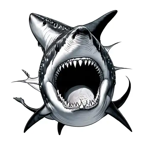 hammer head sharks and whale shark tattoo design idea