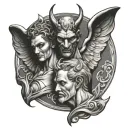 Devil And Angel Neck tattoo design idea