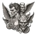 Devil And Angel Neck tattoo design idea