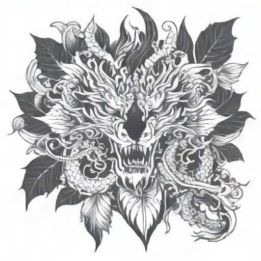 Asian dragon tattoo design idea