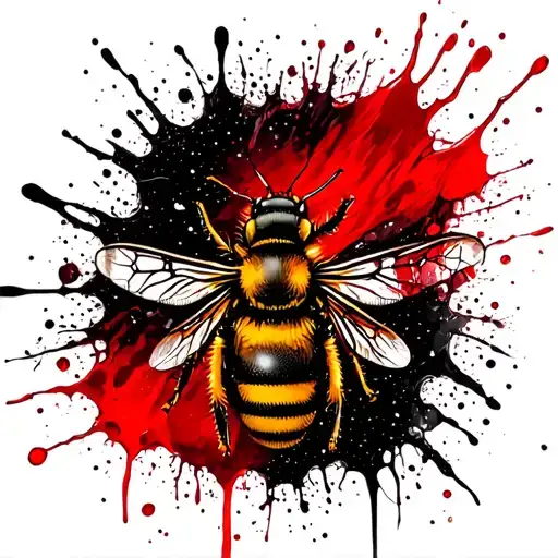 bee and hive honey colm tattoo design idea
