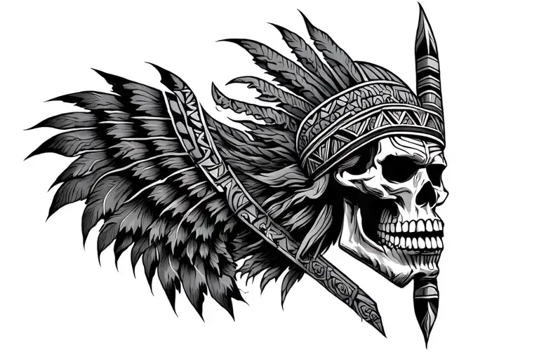 Aztec God Of Death tattoo design idea
