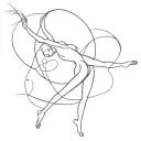 rhythmic gymnastics oneline tattoo design idea